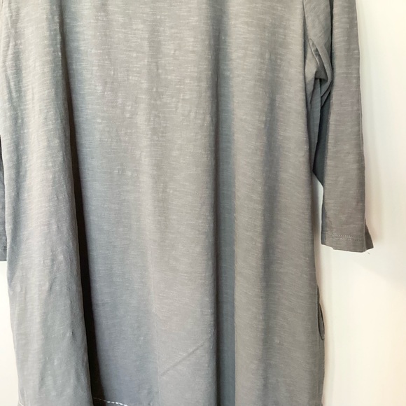 LOGO by Lori Goldstein QVC 3/4 Sleeve Cotton Slub Dress with Asymmetrical Hem L - Picture 3 of 10